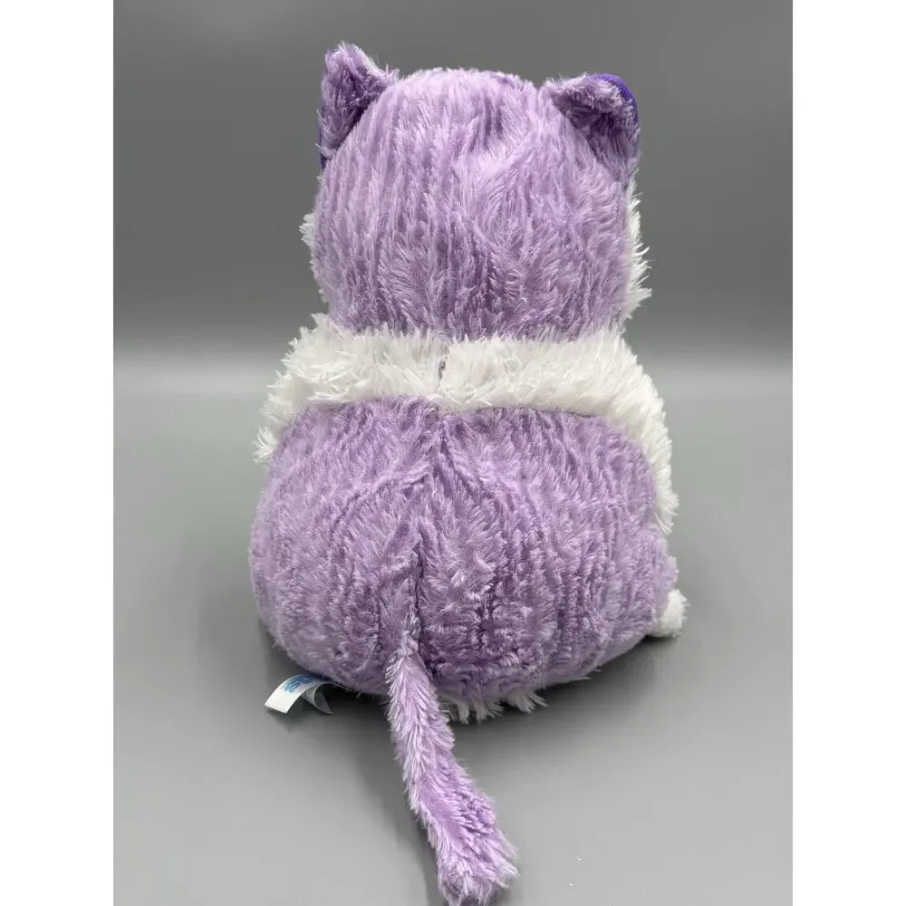 Kids Of America Corp Purple White Fluffy Kitty Cat Plush 12” Stuffed Animal 2017